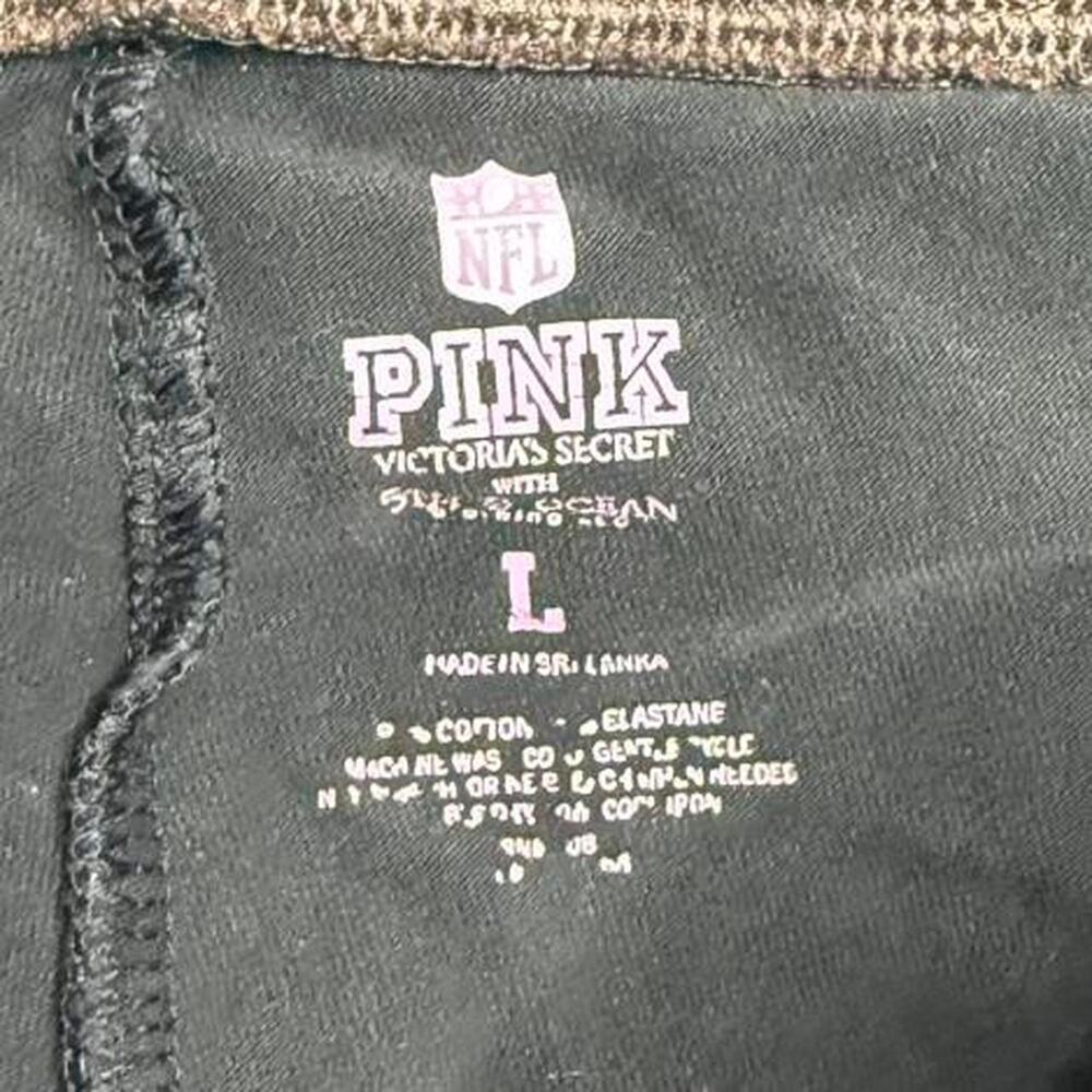 Fold Over Victorias Secret Lace PINK Flared Legging Size Large Cleveland Browns - Picture 5 of 8